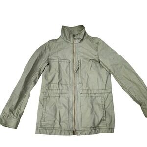 Madewell Women's Utility Jacket Olive Green Size M‎ Four Pocket Full Zip